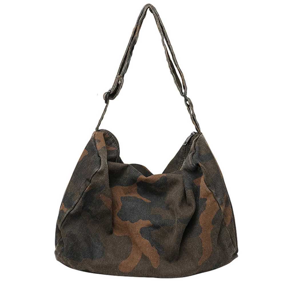 Canvas Messenger Bag Camouflage Wen Tote Handbag Large Capacity Japanese Wable Zipper for Leisure Travel Shopping Hand Bag Y251209