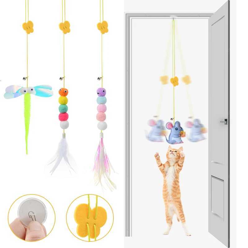 Cat Toys Swing Sticky Disc Elastic Hanging Door Teasing Cat Rope Long Rope Teasing Cat Toy Cat Accessories Pet Kitten Toy M251209