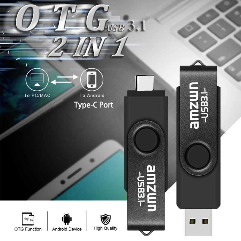 Metal OTG 2 IN 1 Type C pen drive 128GB usb memory stick 256GB 32GB 64GB 128GB cle USB31 flash drive memoria usb C251209