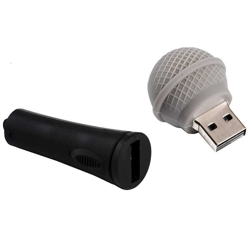 Microphone USB Flash Drive 64GB Memory Disk Mic Speaker Model 16GB 32GB USB Stick Thumb/Car/Pendrive Key/ Gift C251209