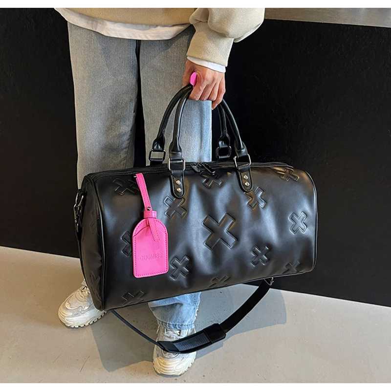 WenS Travel Duffle Fi Bag PU Leather Gym Fitness Yoga Lage Bost Handbag Outdoor Sports Suiase Shoder Tote Bag Y251209