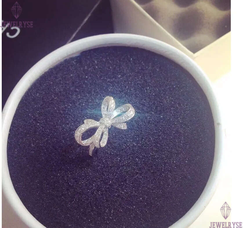 S925 Silver Cute Butterfly Designer Rings for Women Girls Fashion Luxury Crystal Diamond Sweet Bow Bowknot Design Chinese Nail Finger Love Ring Jewelr