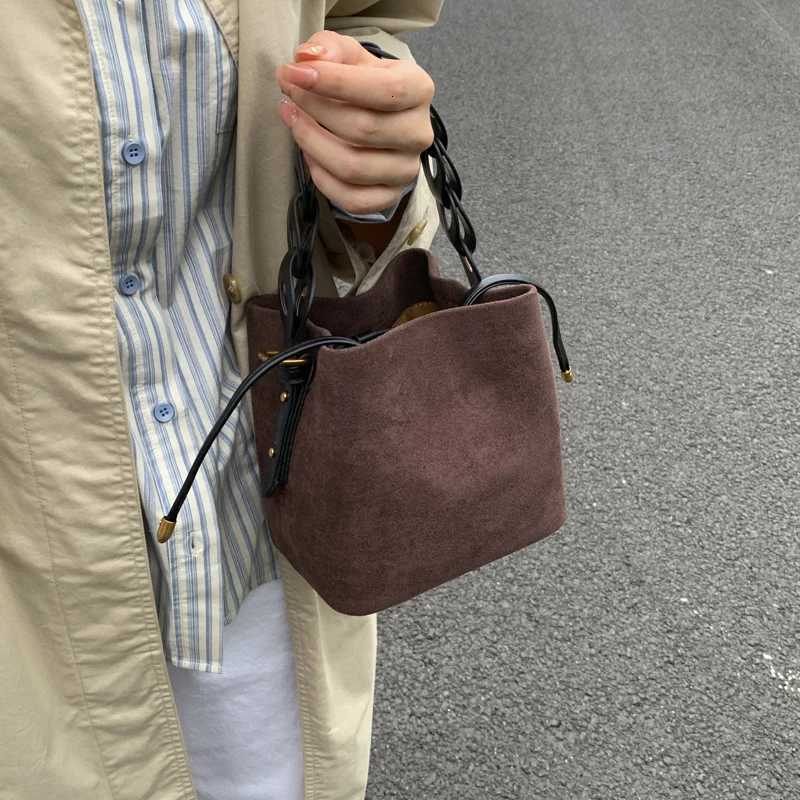 2025 Autumn Lat Drstring Bucket Handbags For Wen Faux Suede Leopard Prints Shoder Crossbody Bag With Braided Top-Handle Y251209