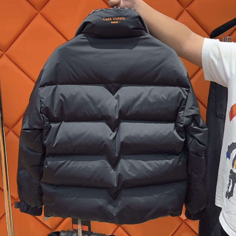 Winter Trend High-End Design Men's Stand Collar Jacket 90% White Duck Down Short Warm Coat