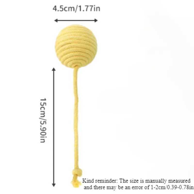2pcs Cat Toys Interaction Cat Teasing Balls Pet Grinding Knots Bite Resistant Toy Cat and Dog Cotton Rope Ball Toys Pet Supplies M251209