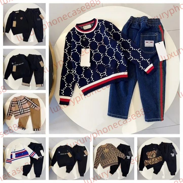 Children's designer Sweater fashion C/F/B letter printing classic pattern long sleeved clothing luxurious M Embroidery and Printing outdoor casual 2-pcs tracksuit