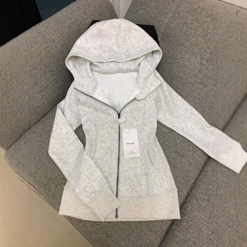 Designer Slim Fit Sweatshirt For Women, Casual Lazy Hooded Yoga Jacket, Spring Fleece-Lined Warm Top, Scuba