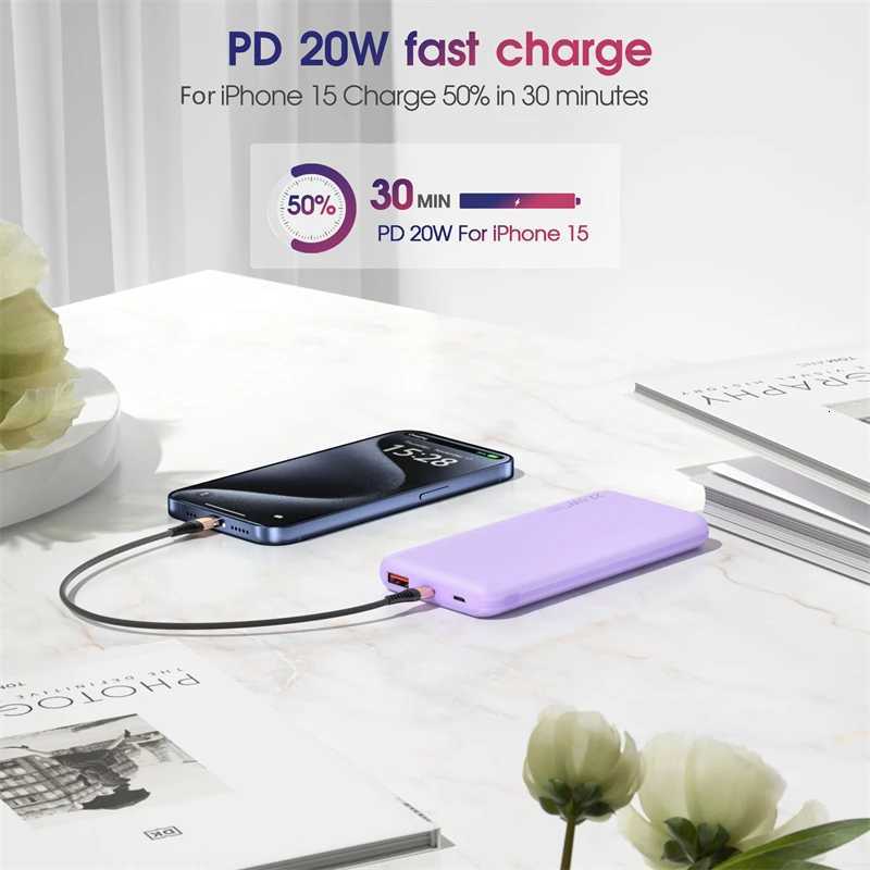 Power Bank 10000mAh PD20W Fast Charging Mobile Phone Charger for iPhone 16 15 Powerbank External Battery H251209