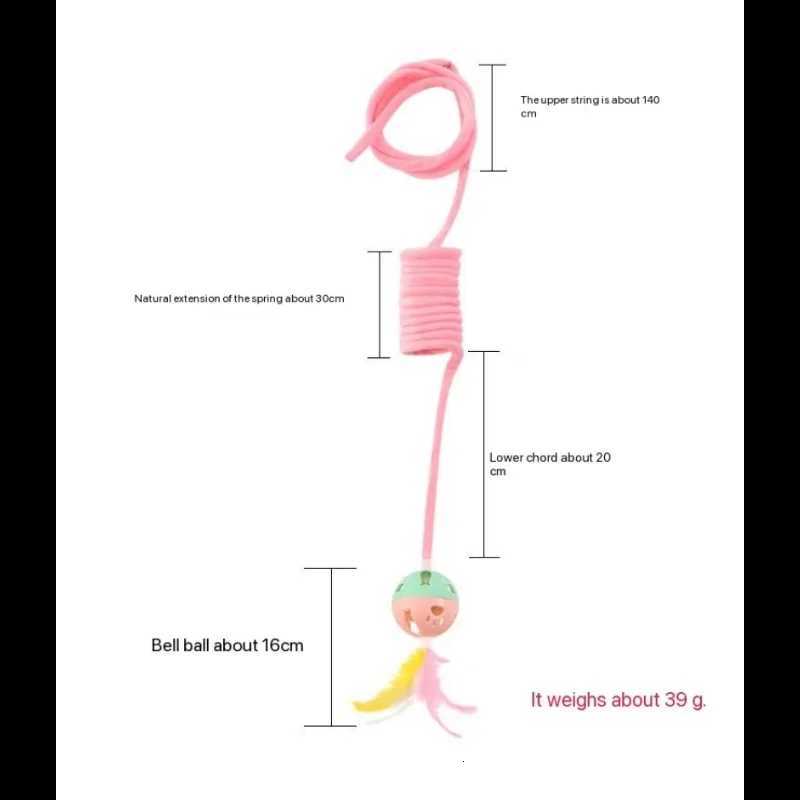 Cat Toy Plush Ball Pet Cat Spring Cat Stick Can Hanging Door Stretch Cat Toys Cat Toys Interactive for Cats Training Supplies M251209