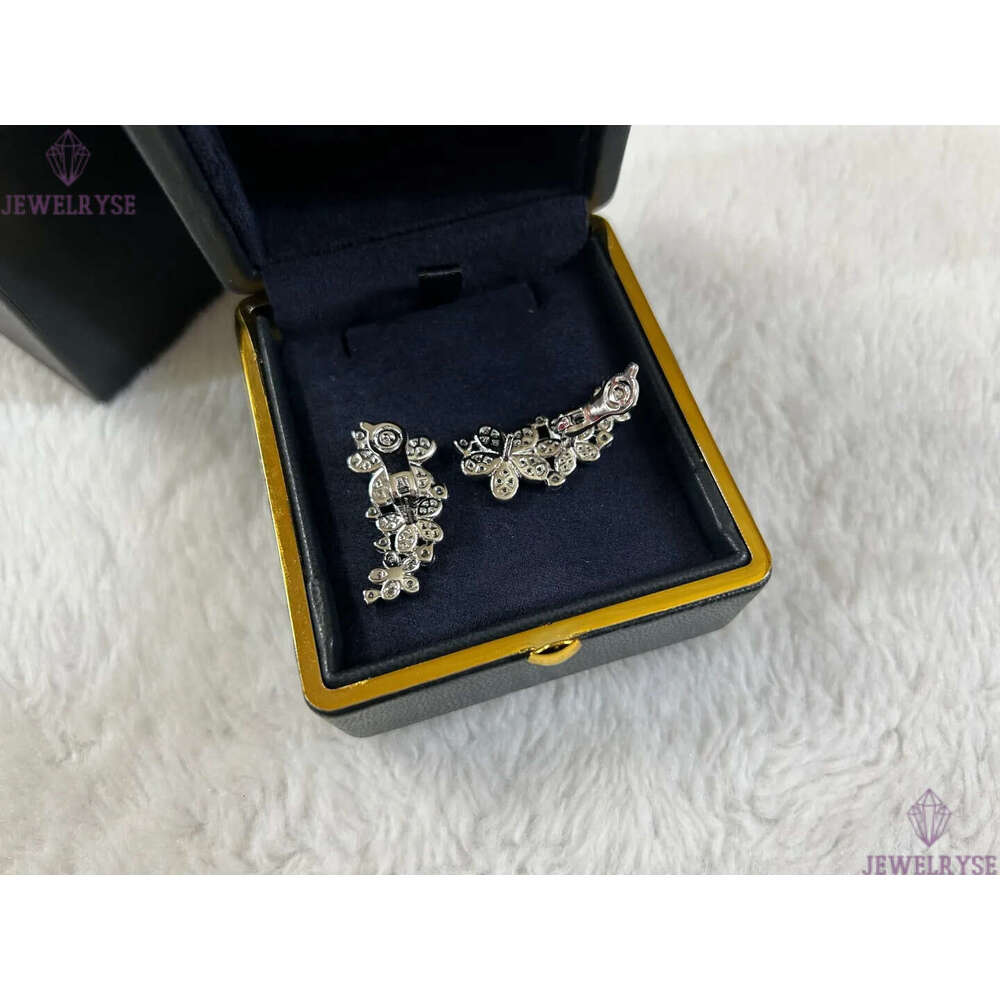 2025 spring summer new luxury lovely flower designer earrings stud for women silver white stone diamond zircon rose flowers earings earring ear rings 
