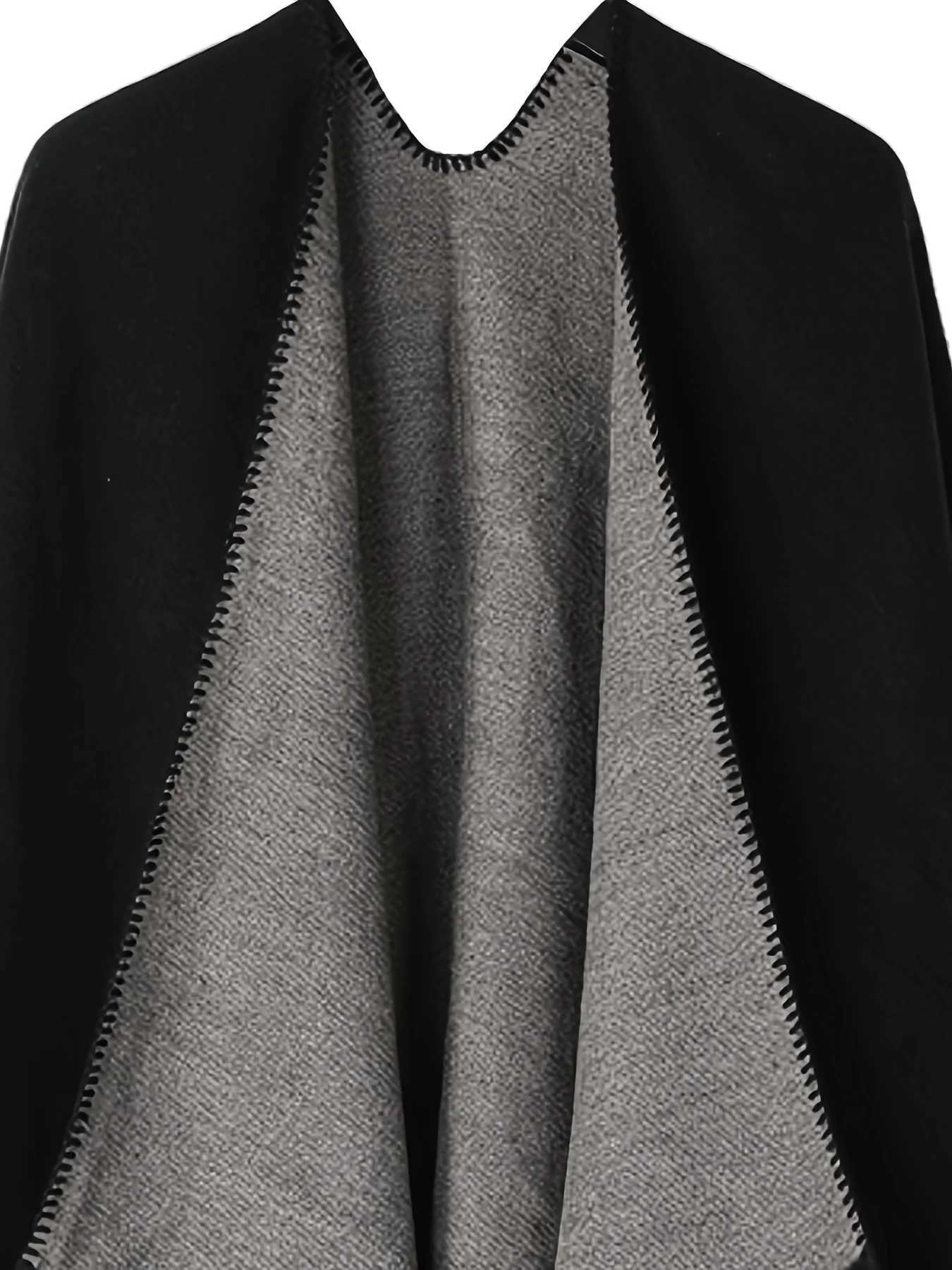 Luxury Thick double-sided imitation patchwork warm fashionable womens cloak shawl outer coat for autumn and winter Y251208