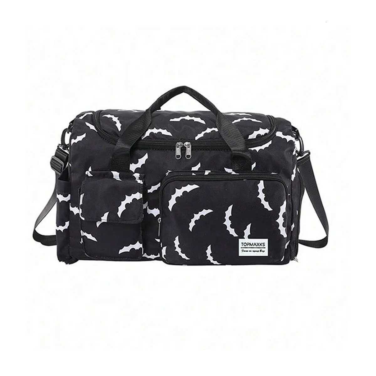New bat pattern casual weekend bag with wet bag shoe cpartment large capacity hospital maternity bag simple crossbody bag Y251209