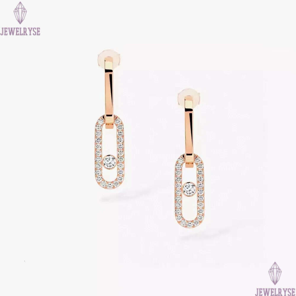 Luxury top grade classic slide bead crystal designer earrings for women shine diamond stone silver rose gold charm elegant earring earings ear rings j