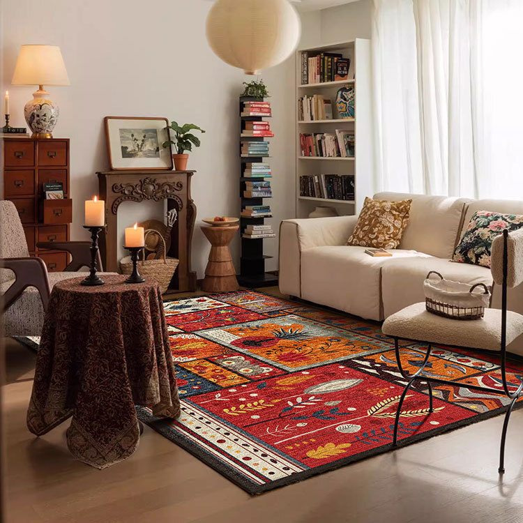 Vintage Style faux cashmere washed base large area full floor mat home foldable living room carpet Home decor H260226