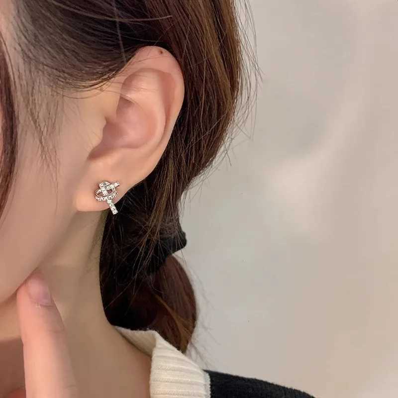 925 Sterling Silver Exquisite And Compact Zircon Bow Simple Heart Set Diamond Geometric Earrings Wedding Jewelry K251209 H260129