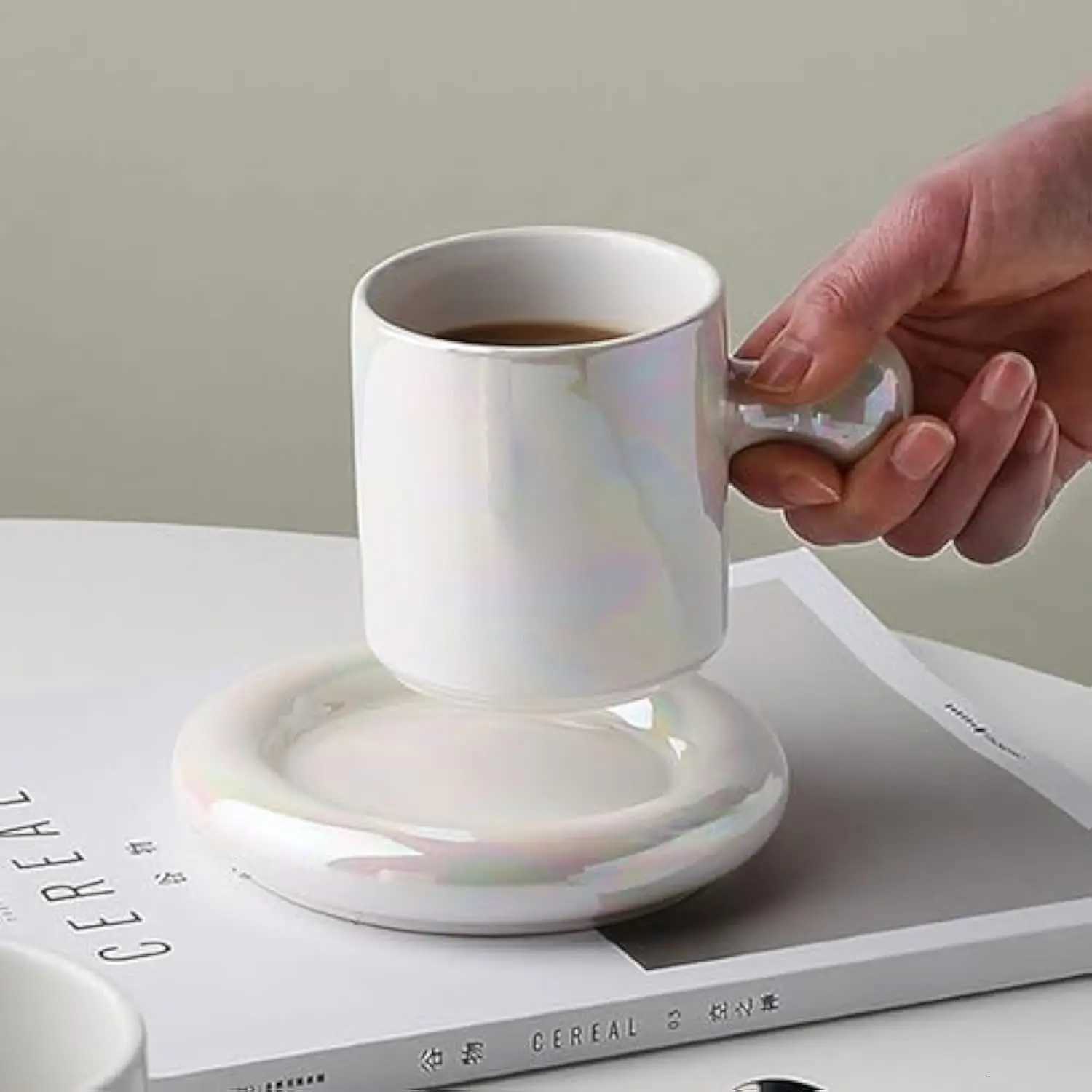 300ML Ceramic Coffee g Set with Saucer Elegant Tea Cups Gift Set for Wen Perfect Birthday Present He Off Drinkware H251209