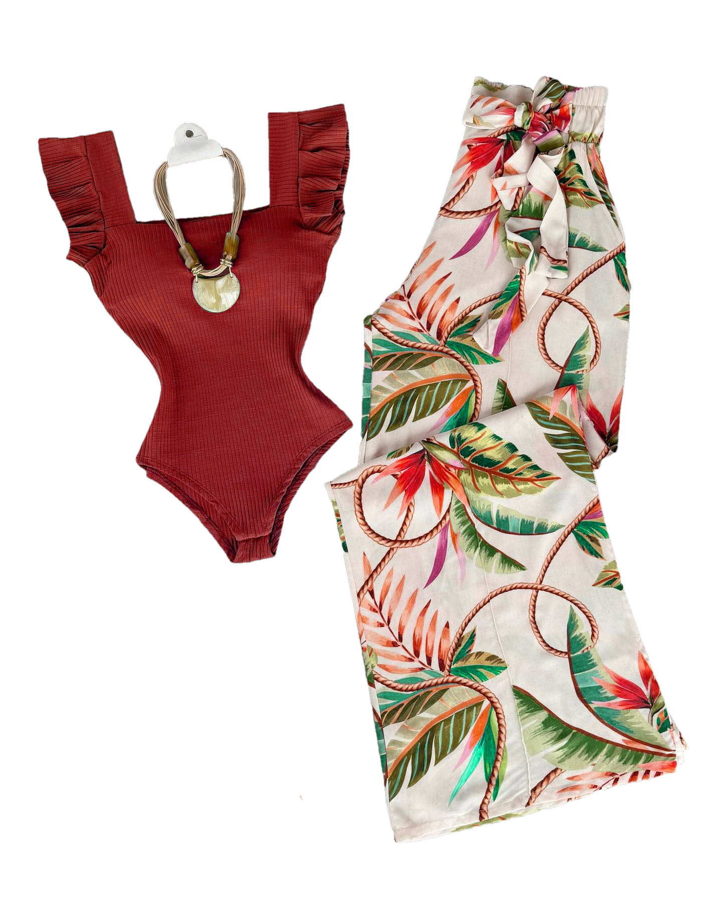 Chic Fashionable Two-Piece Suit Featuring Embellished Blouse and Comfort-Fit Skirt Perfect for Casual Wear---1773