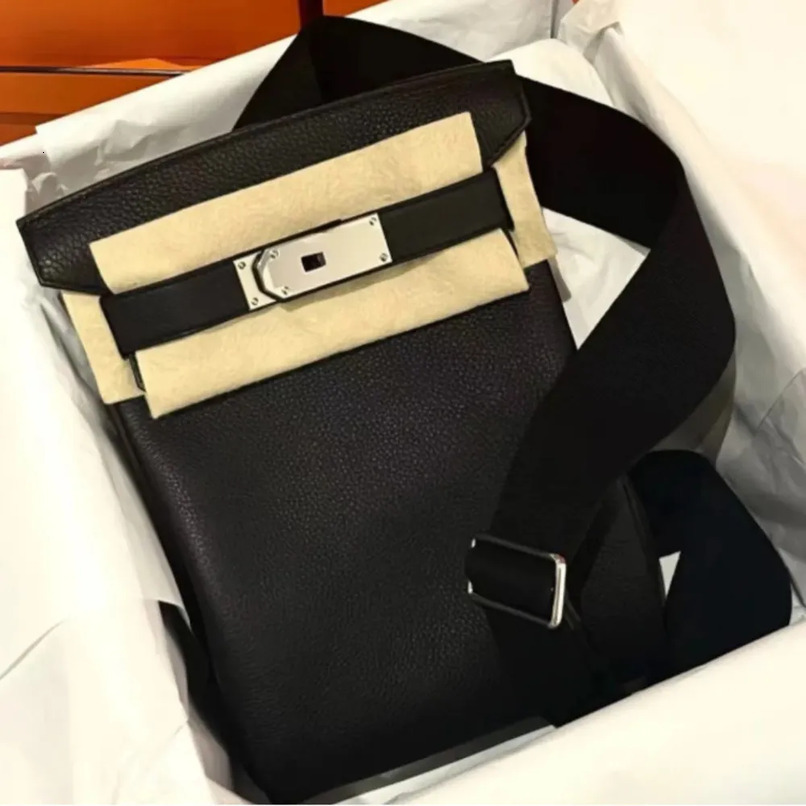 Designer Hacados Crossbody Shoulder Chest Bag Backpack Purse Adjustable Strap Fully handmade in French original leather with plated hardware 01