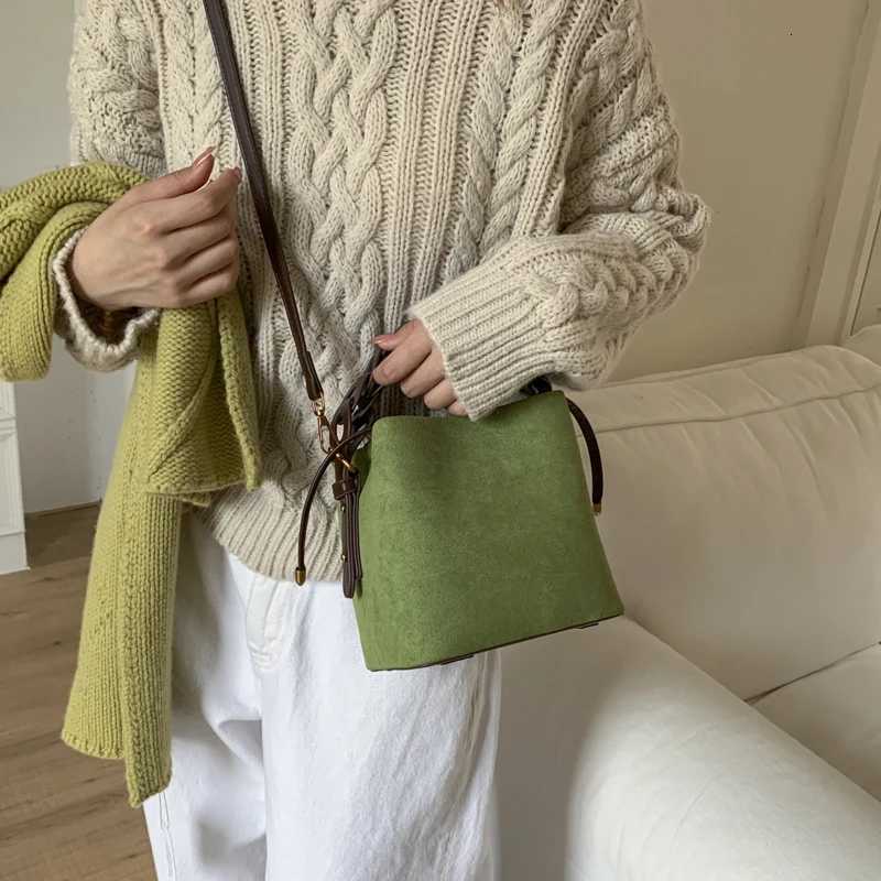 2025 Autumn Lat Drstring Bucket Handbags For Wen Faux Suede Leopard Prints Shoder Crossbody Bag With Braided Top-Handle Y251209