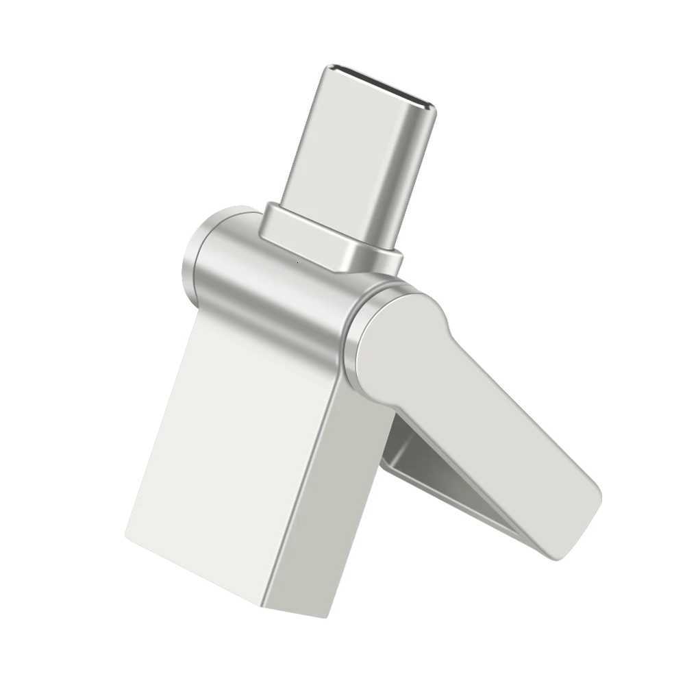 er Mini TYPE-C USB Flash Drive 64GB Rotatable Metal Pen Drive 32G Key Chain Memory Stick Business Gift Pendrive C251209