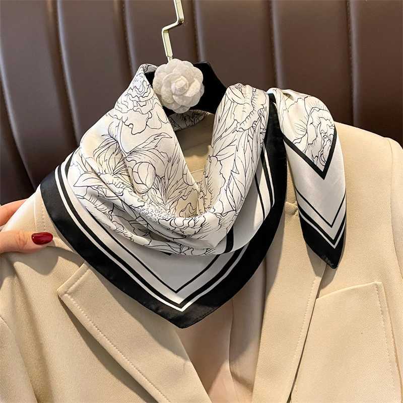 Luxury Fashion Scarves for Women Shawl Print Silk Satin Hijab Scarf Female Bandana 7070cm Luxury Brand Square Shawls Scarfs For Ladies Y251208