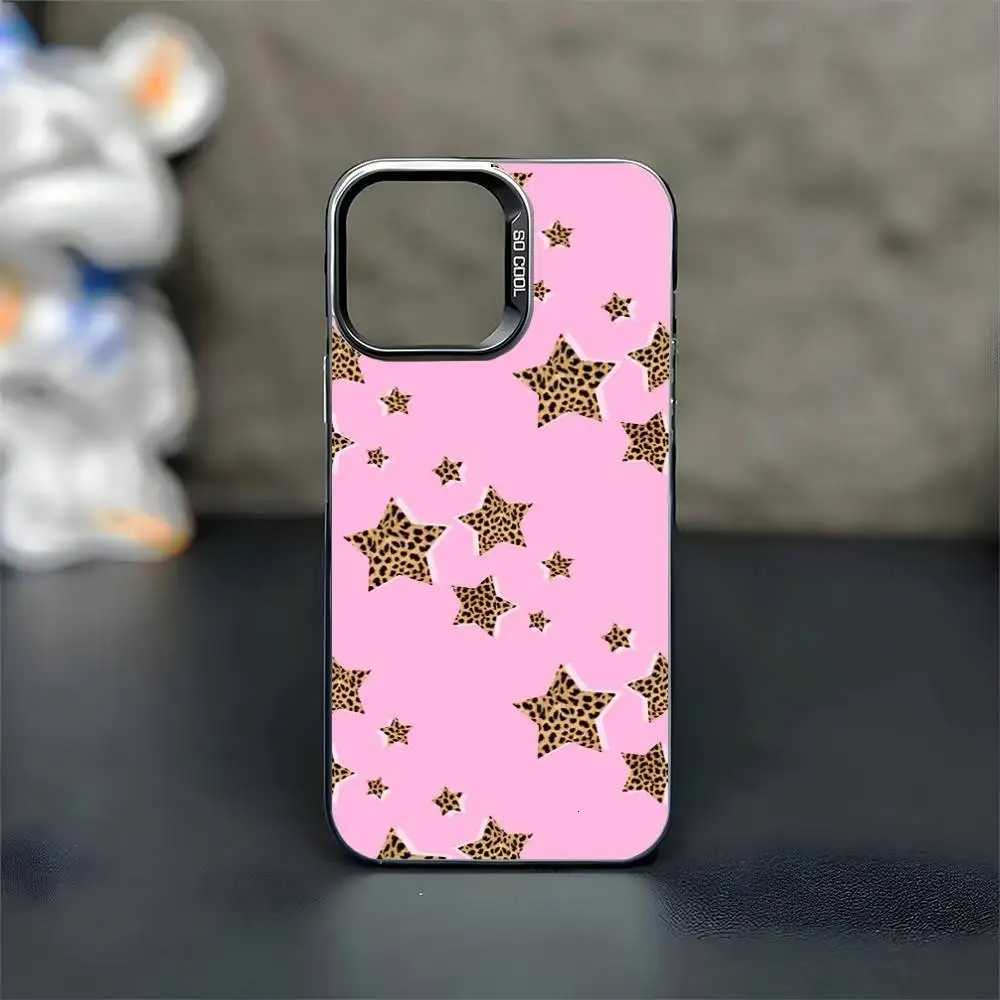 Leopard Print Phone Case For iPhone 161514131211MiniProMAX Black Matte Shockproof Cover C251209