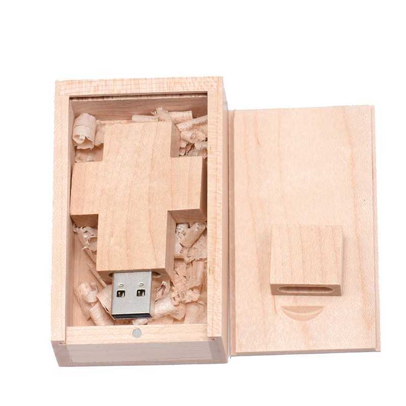 Wood Cross Ideas USB 20 Flash Drive Pen Drive Real Capacity Box Memory Stick Walnut 4GB/32GB/16GB/8GB U Disk Pen drive 64gb C251209