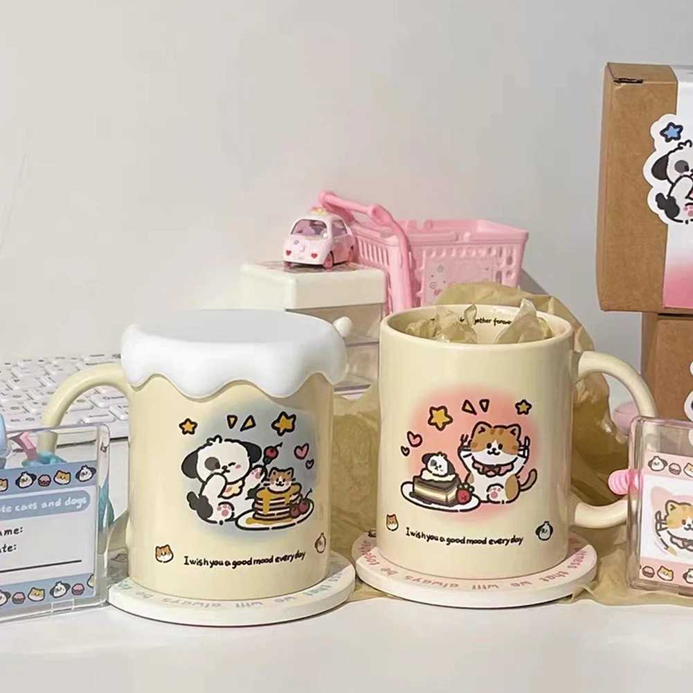 Cartoon g Fashion Handheld Water Drinking Cup Mti-pose Chic-Style Coffee Cup Hand-made Decor Tea Coffee Cup for Friends H251209