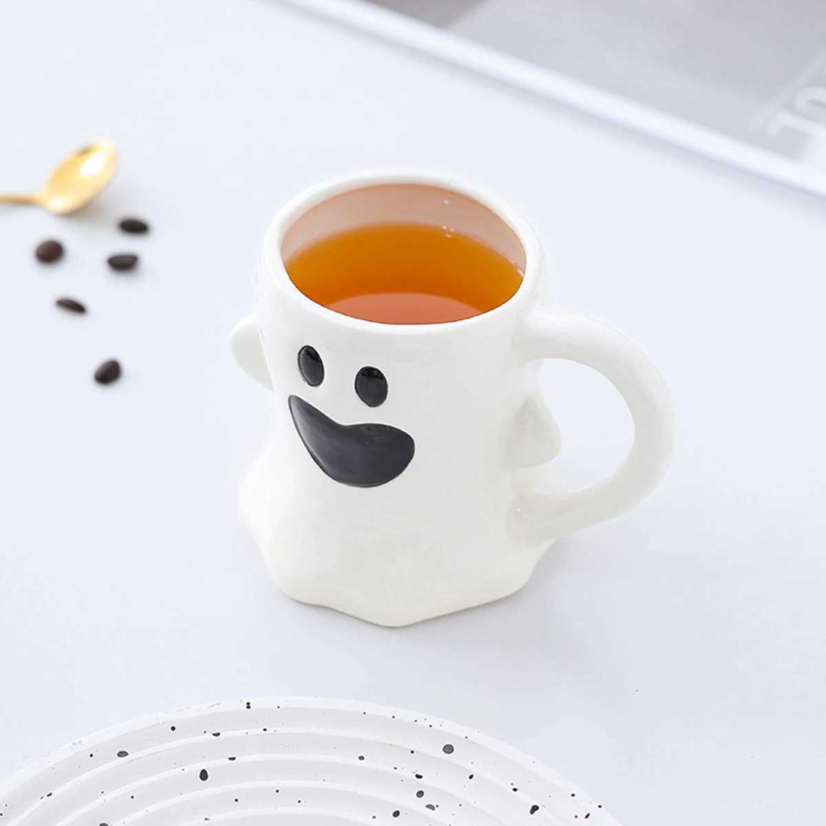 Cute Ghost Pumpkin Halloween Ceramic g Reusable Spooky Coffee Cup with Handle Halloween Party Gift H251209