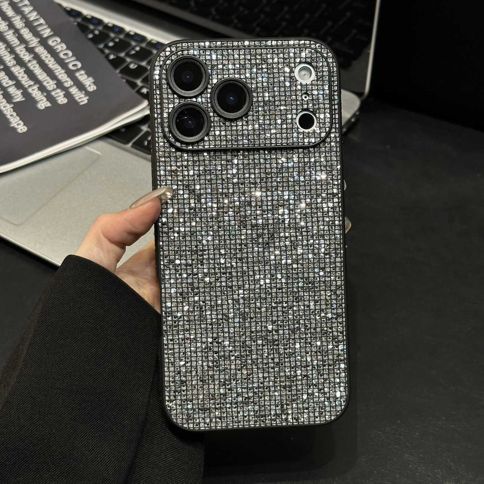 Fashion Bling Shiny Rhinestones Phone Case For iPhone 17 16 15 14 13 Pro Max Camera Protection Matte Shockproof Protective Cover C251209