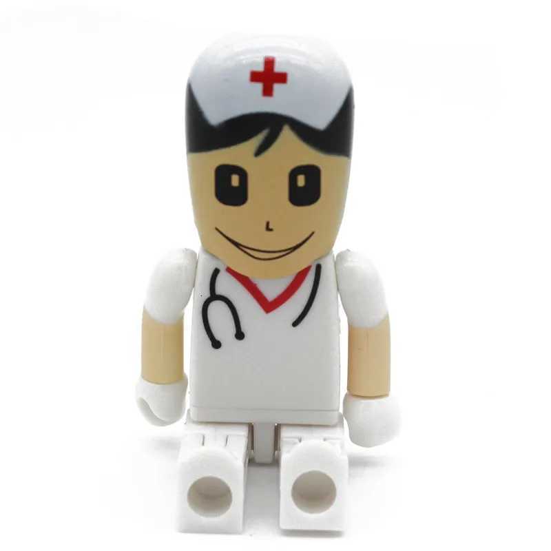 JASTER Cartoon Doctor USB 20 Flash Drive 128GB Silicone Nurse Gifts For Children Memory Stick 64GB Gift Pen Prive 32GB C251209