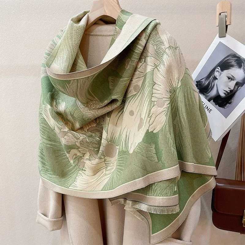 Luxury Air-conditioning Shawl for Women in Autumn and Winter Office Nap Knitted Blanket Imitation Cashmere Tassel Mid-length Warm Scarf Y251208