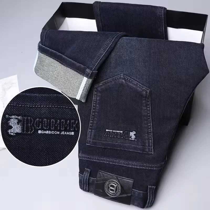 Brand Mens Straight-leg Jeans High-quality Light Embroidered Casual Versatile Fashion Slimming Smooth Silhouette Style M251209