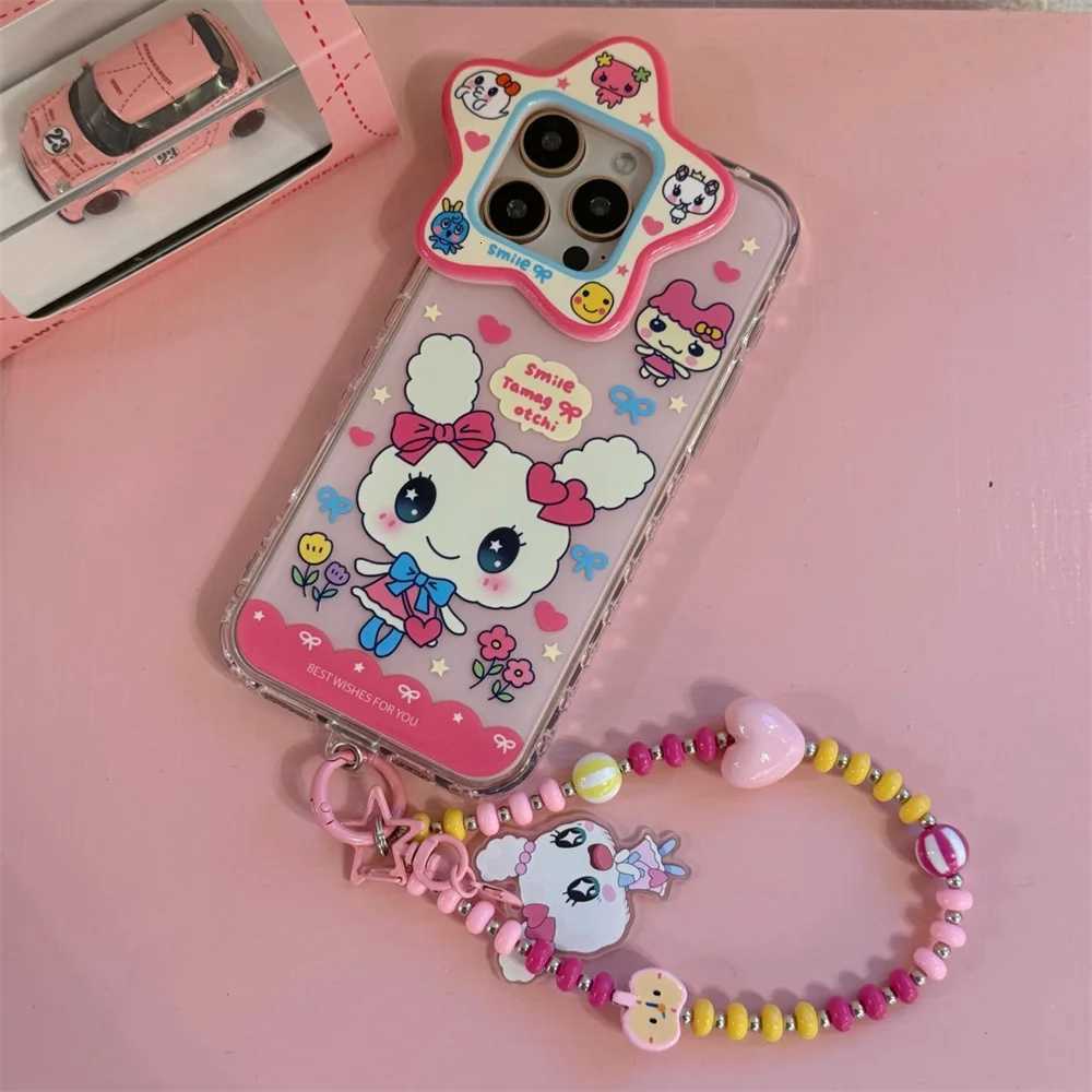 Kawaii Funny Rabbit Cartoon Phone Case For iPhone 13 14 15 16 Pro Max Cover Lovely Anti-fall Funda with Chain Protection Cover C2512090