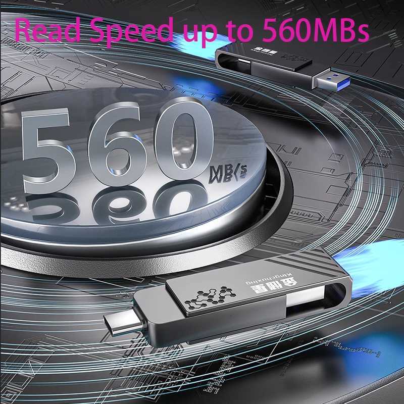 High Speed Solid State USB Drive 1TB Mobile Phone Hard Drive Type-C Dual Interface Mobile Cputer Large Capacity USB Drive 512G C251209