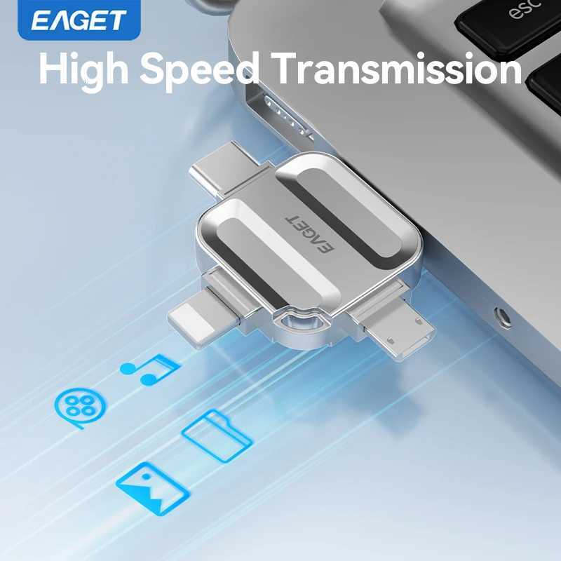 Eaget 4 in 1 Mini USB Flash Drive USB Type C Mirco B Lighting to USB 32 Pendrive USB Memories Stick for Phones PC Laptops C2512091