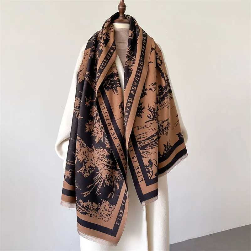 Luxury New Luxury Winter Thick Warm Scarf Shawls for Women Cashmere Shawl Pashmina Neckerchief Bufanda Female Tessel Echarpe Blanket Y251208