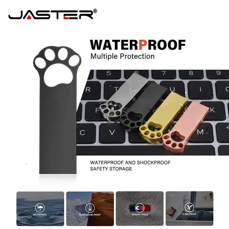 Mini Cats Paw USB 30 Flash Drive 128GB 64GB 32GB Wedding Gift Memory Stick 16GB Metal Pen Drive 8GB Black Silver USB 30 Stick C251209
