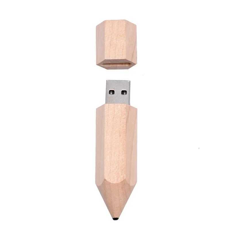 Wooden Pencil USB Flash Drives Pen Drive Maple Wood Real Capacity Memory Stick 64GB/32GB/16GB/8G/4G Gift U Disk C251209