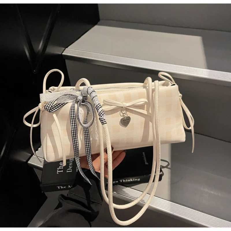 Exquisite High-grade Square Bag New Elegant Bow Ribb Handbag Fiable Hot-selling Plaid Ctrast Color Design Shoder Bags Y251209