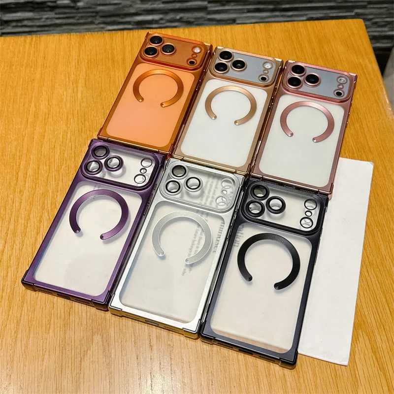 Camera Window Protection Magnetic Case For iPhone 17 Air 16 14 15 Plus 13 Pro Max For Plating Matte Soft TPU Back Cover C251209