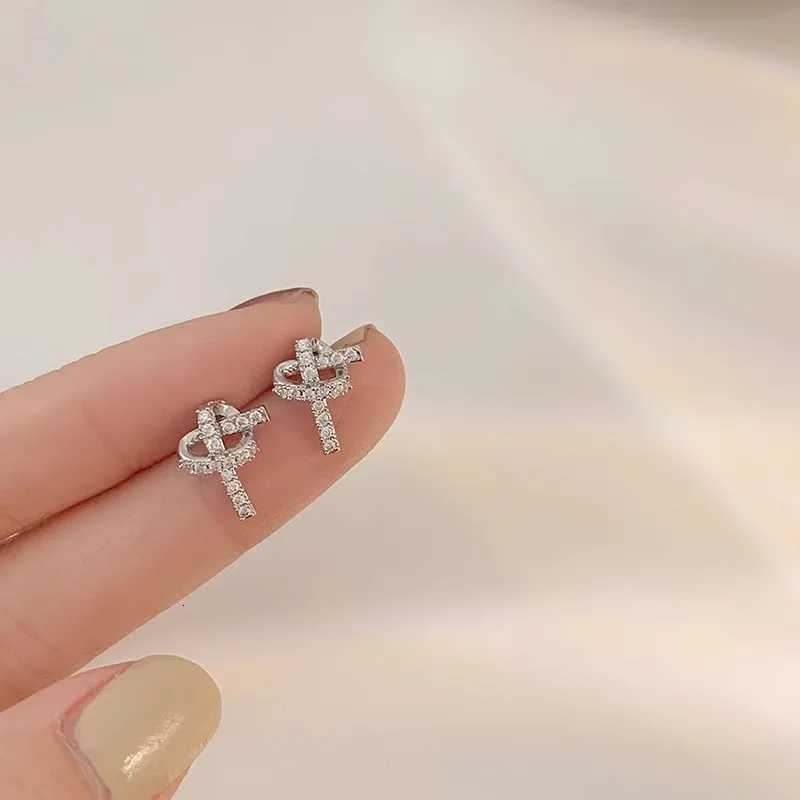 925 Sterling Silver Exquisite And Compact Zircon Bow Simple Heart Set Diamond Geometric Earrings Wedding Jewelry K251209 H260129