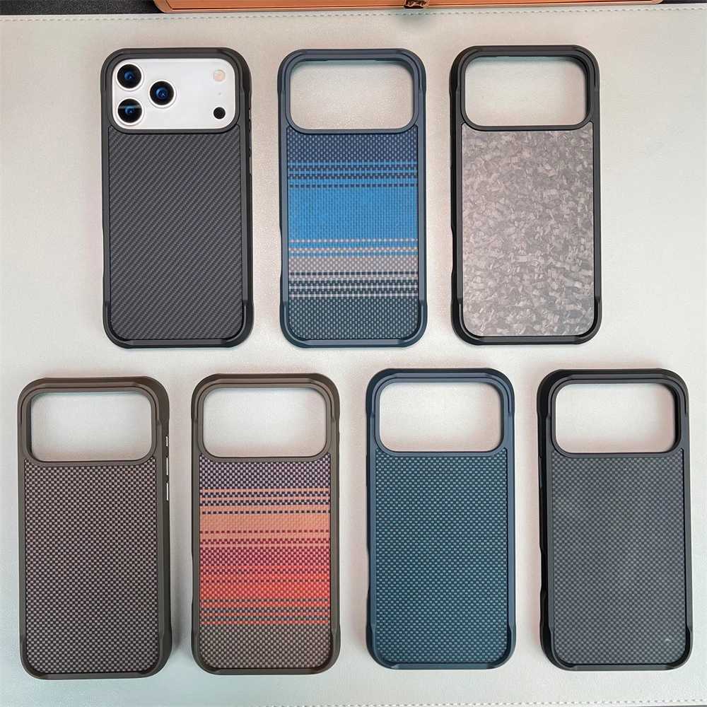 or Built-in Magnetic Carbon Fiber Matte Case for iPhone 17 Air 16 15 14 Pro Max for Shockproof Bumper Frosted Cover C251209