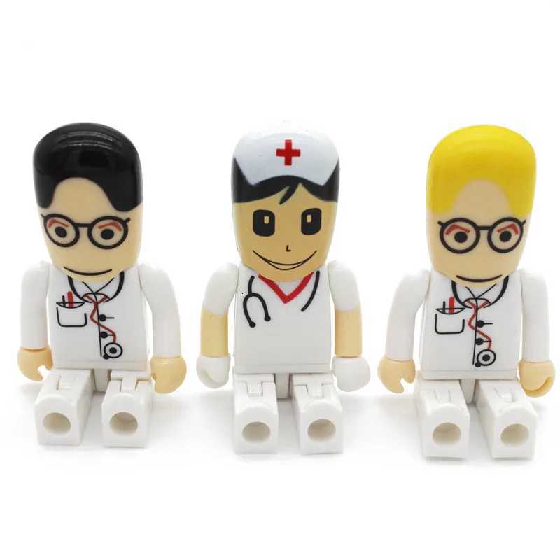 JASTER Cartoon Doctor USB 20 Flash Drive 128GB Silicone Nurse Gifts For Children Memory Stick 64GB Gift Pen Prive 32GB C251209