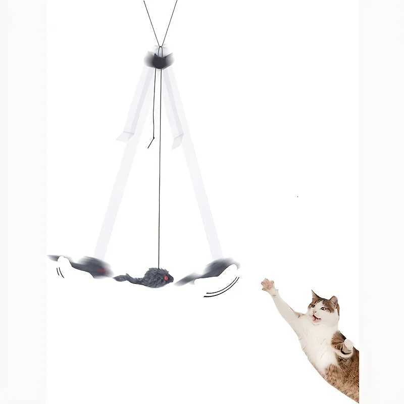 Interactive Door Hanging Cat Toy with Black Mouse Teaser - Entertain and Exercise Your Cat Toy for Indoor Cats Play Supplies M251209