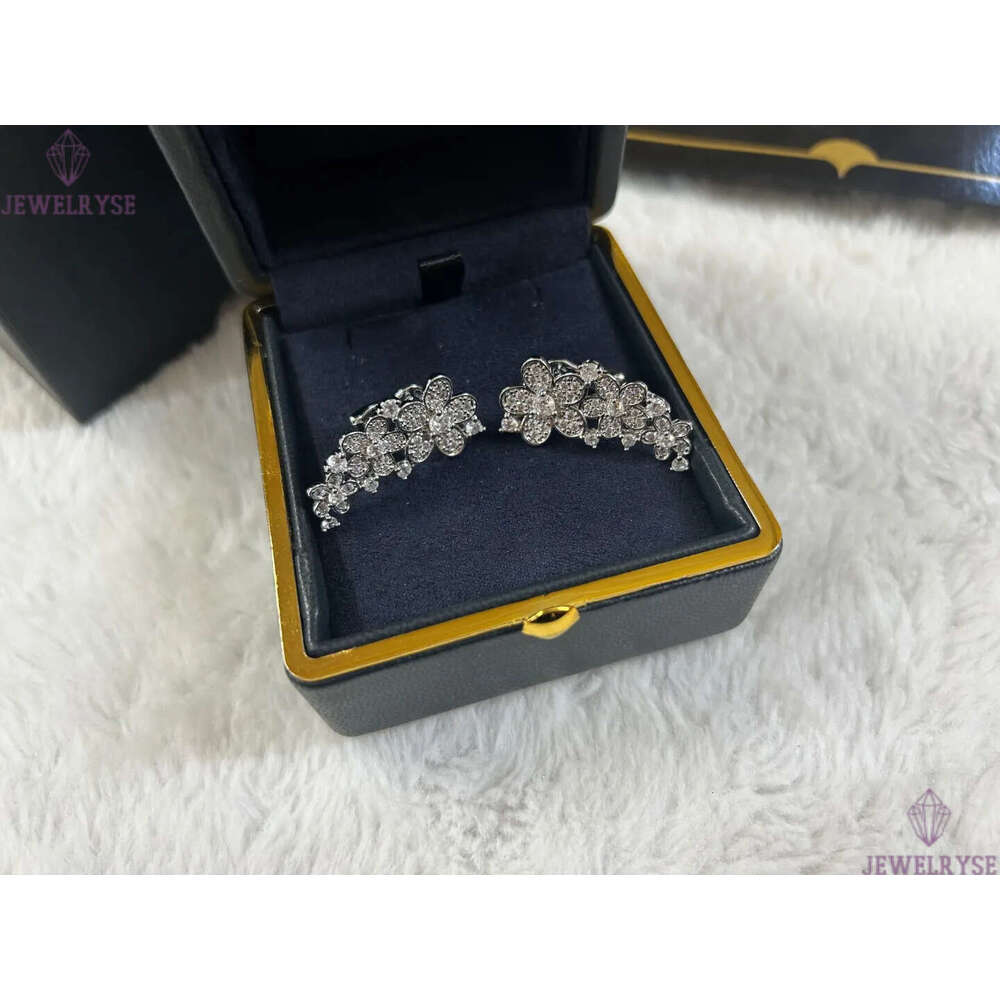 2025 spring summer new luxury lovely flower designer earrings stud for women silver white stone diamond zircon rose flowers earings earring ear rings 