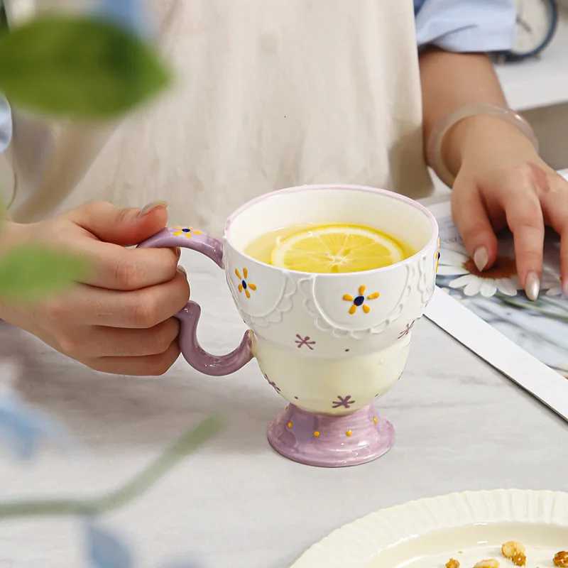 3D Coffee Cups Kawaii Ceramic gs Breakfast Fruit Milk Cups Hand Painted Dessert g He Decoration Kitchen Accessories H251209