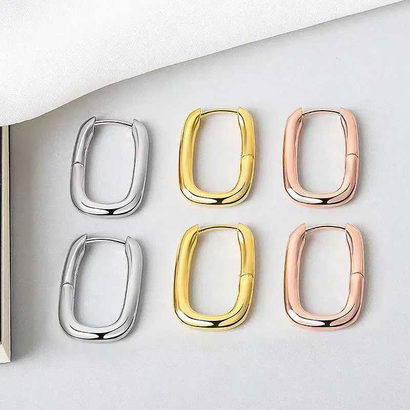 New U-shaped gold-plated ins cold wind oval geometric earrings for women K251209 H260129