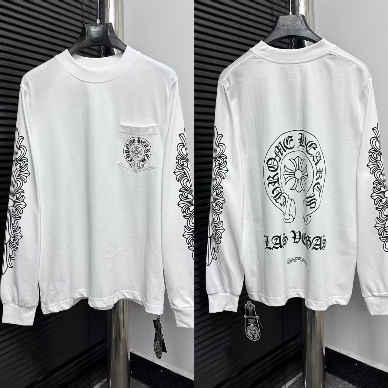 designer men t shirts for women luxury 25 autumn winter new long sleeve shirt sanskrit horse hoof print casual chorme chrime chrome hearts heartstshirt chromehearts