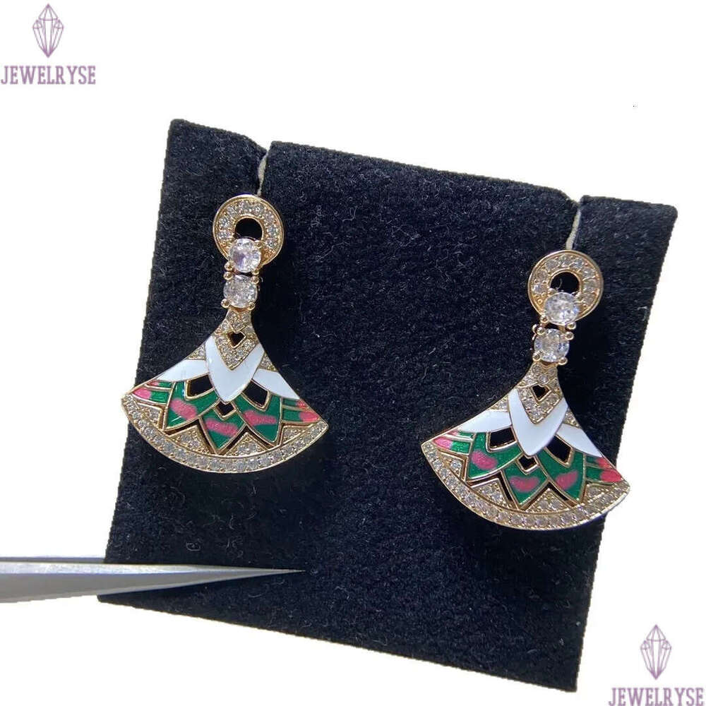 2025 new luxury sector designer earrings for women 18k gold retro vintage enamel stud earring ear rings earings necklace jewelry